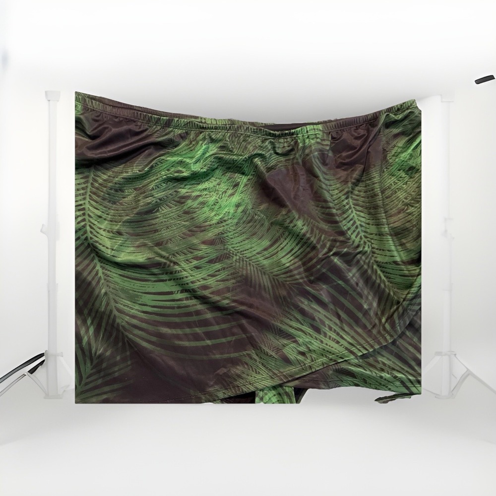 Swim by Cacique Green Palm Leaf Print Swim Skirt with Brief Size 36‎ NEW